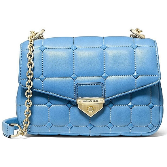 Michael Kors Soho Chain Quilted Leather Shoulder Bag South Pacific/Gold